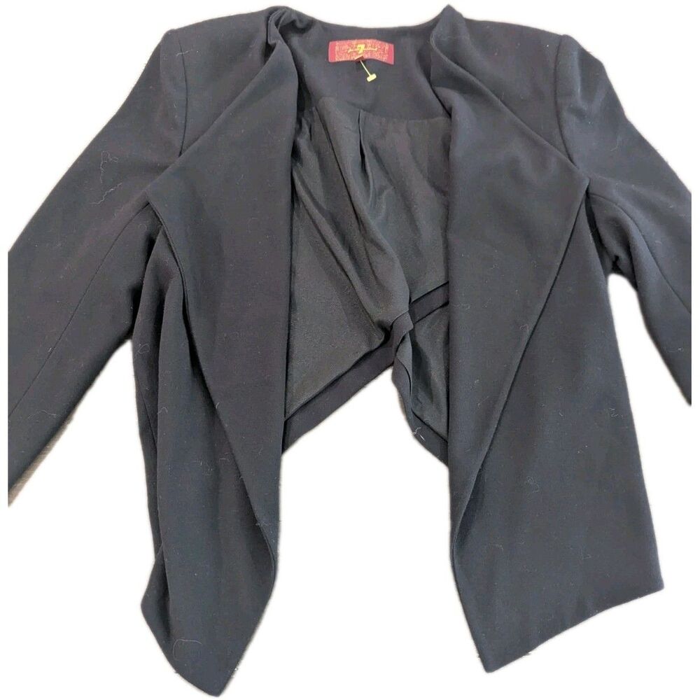 7‎ For All Mankind Women’s Double Breasted Blazer Jacket Black Size Medium